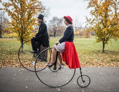 Traditional Penny Farthing bicycle race